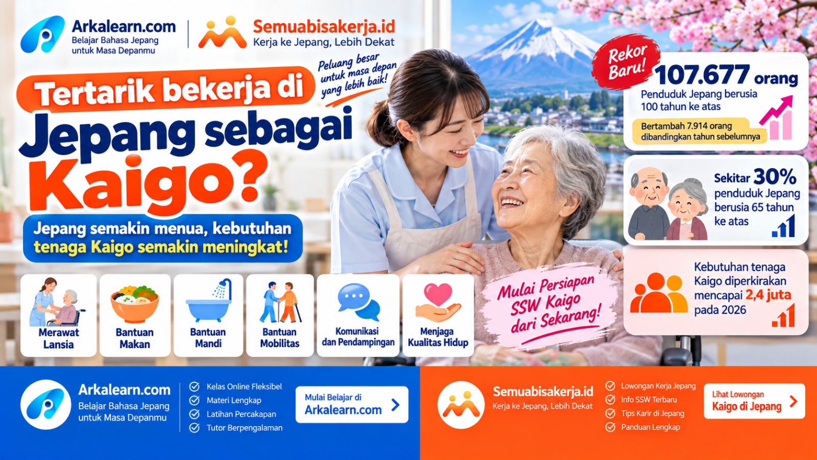 Jepang Makin Menua! Peluang Kerja SSW Kaigo 2026